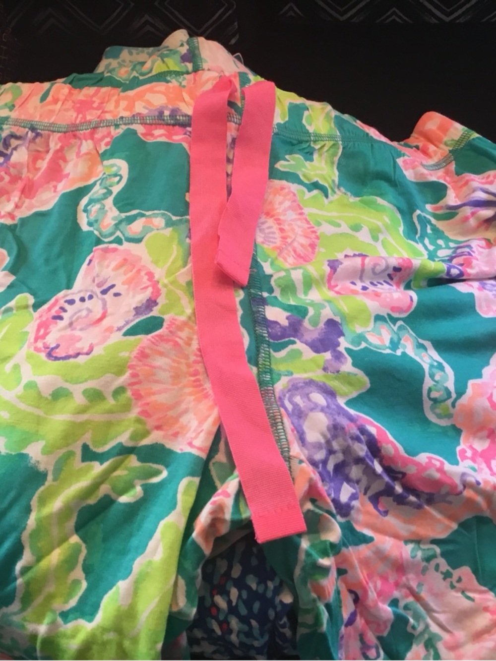 Lilly Pulitzer Multicolor Floral Knit Pajama Pants - Pink, Turquoise & Lime